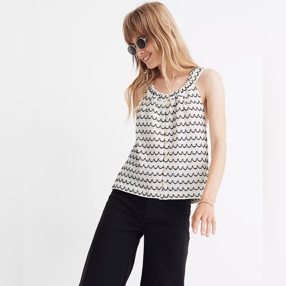 Madewell Black and White Tank Top